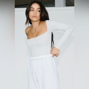 Joah Brown Square Neck Long Sleeve